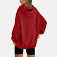 thumbnail image 5 of IROINNID Hoodie for Women Oversized Solid All-match Pullover Long Sleeve Loose Fit Plain Classic Sweatshirt Basic Tops,Red, 5 of 7