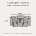 thumbnail image 2 of Covermates Outdoor Dining Set Cover - 60"DIA x 30"H, 900D Polyester, Weatherproof, 2 of 8