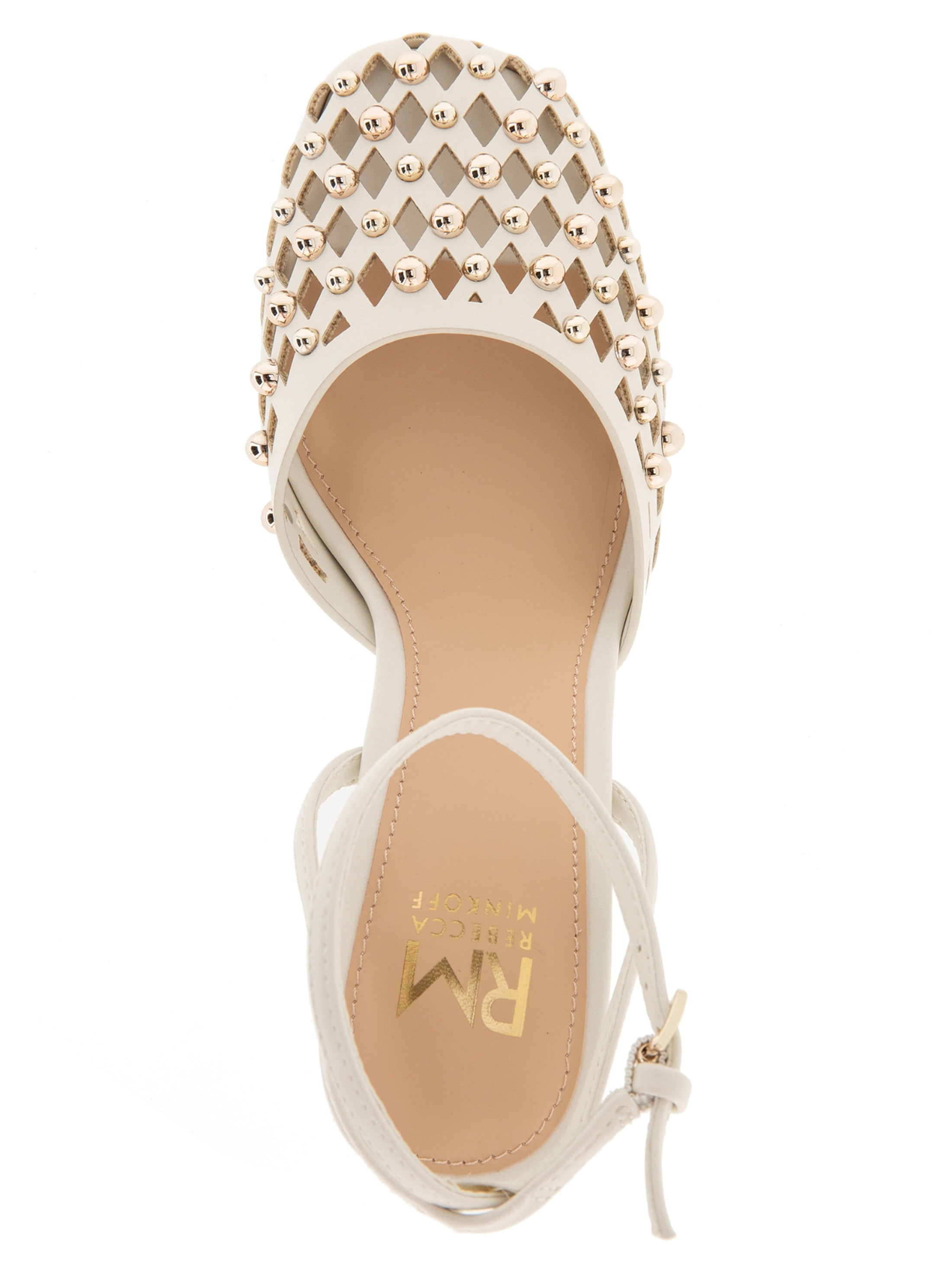 RM Rebecca Minkoff Women's Fiona Studded Kitten Heel with Ankle Strap