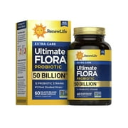 Ultimate Flora Extra Care Probiotic | 50 Billion Live Cultures | 60 Vegetarian Capsules | by Renew Life