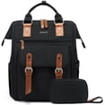 thumbnail image 1 of Mochila para portátil LOVEVOOK para mujer, trabajo, viajes, 15.6 pulgadas, negro-marrón, 1 of 9