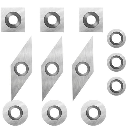

12Pcs Carbide Cutters Inserts Set for Wood Lathe Turning Tools