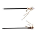 thumbnail image 4 of Unique Bargains 1 Pc Hair Chopstick Classic Three-petal Flower Hair Hairpin Black Pink White, 4 of 5