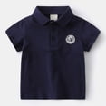 thumbnail image 2 of Rotm Boys Dress Shirt Boys Short Sleeve Pique Polo Shirt School Uniform Shirts for Kids Navy,6-7 Years, 2 of 7