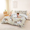 thumbnail image 3 of Homewish Funny English Bulldog Duvet Cover Queen,Kawaii Animal Queen Bedding,Cream,Reversible,3 Pieces,1 Duvet Cover and 2 Pillowcases, 3 of 6