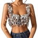 thumbnail image 5 of Top corto de lentejuelas jinwen Cami Top Y2K Shiny, 5 of 8