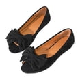 thumbnail image 6 of Women's 2026 Summer Loafers Solid Color Peep Open Toe Bow Accent Soft Sole Slip On Lightweight Cushioned Orthopedic Arch Support Wide Toe Box Comfort Walking Daily Footwear Black 42, 6 of 9