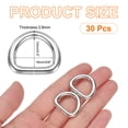 thumbnail image 2 of Uxcell 30 Pcs Anillas de metal en D 5/8" ID 0.15 pulgadas de grosor apertura aleación de zinc para llaveros, bolsas, correas, cinturones plata brillante, 2 of 5