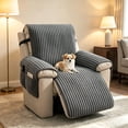 thumbnail image 5 of WETRBWEH Recliner Chair Cover with Pockets, Waterproof Non-Slip Washable Recliner Cover Furniture Protector for Home, Gray 28", 5 of 9