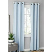 Mainstays Textured Solid Blackout Grommet Curtain Panel Pair, Set of 2, Light Blue, 37 in W x 84 in L