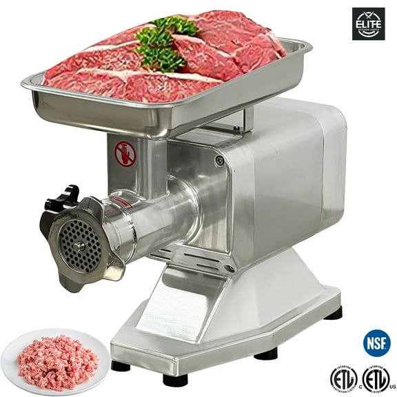 850W Commercial Meat Grinder Electric Meat Grinder Stainless Steel 110V 350lbs NSF WTL