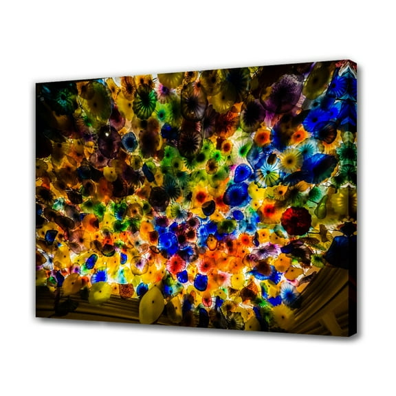 Colorful Blown Glass Ceiling Canvas Poster Bedroom Decor Sports Landscape Office Room Decor Gift,Frame-style,16x24inch(40x60cm)