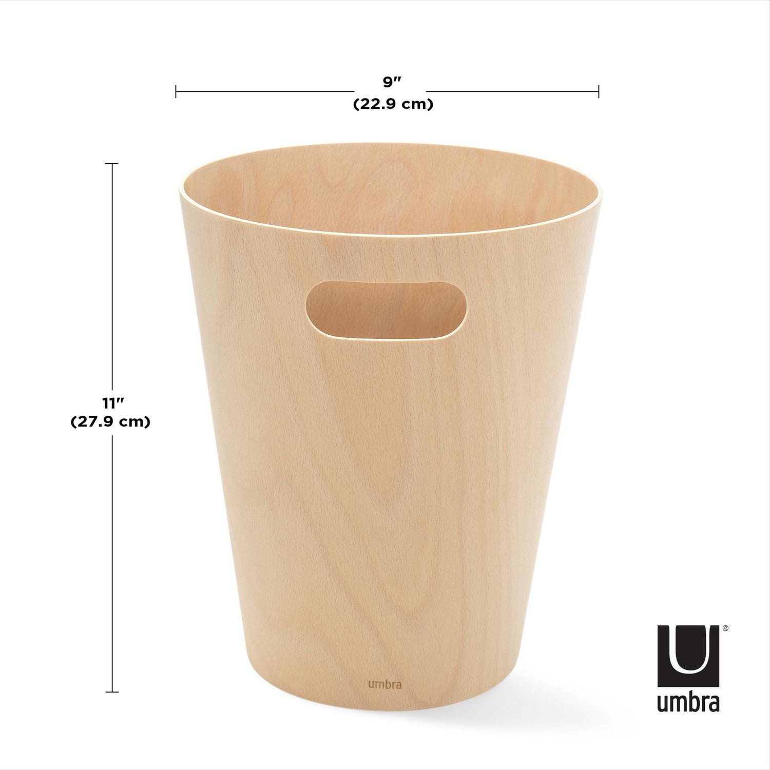 Umbra Woodrow Trash Can 2-Gallon (7.5 L) Capacity,Natural