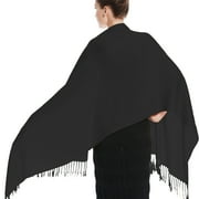 Glory Max Womens Soft Silky Pashmina Shawl Wrap Scarf, Black