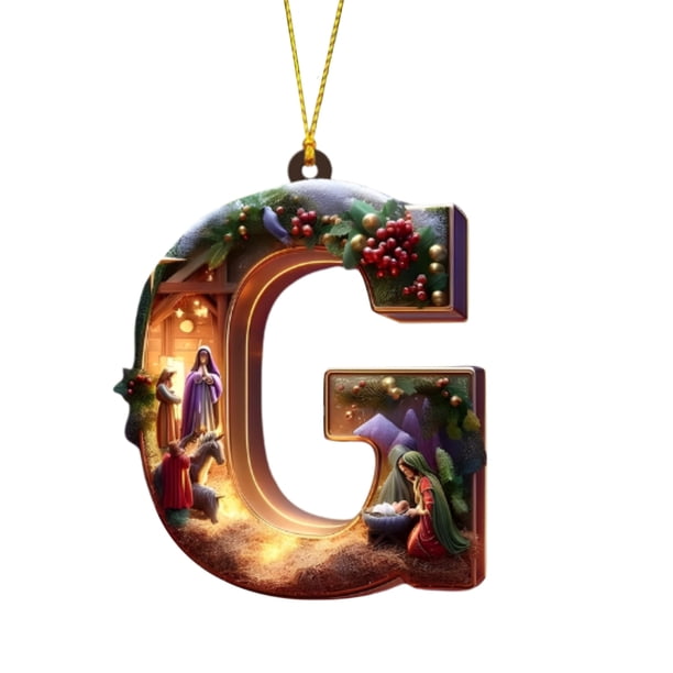 Decoraciones Del Árbol de Navidad 26 Letras Decoración Del Árbol de Navidad Colgante Ornamentos Del Árbol de Navidad Ornamentos de Navidad Personalizados Decoración de Navidad Decoración Colgante Del
