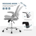 thumbnail image 6 of Desk Chair, Ergonomic Home Office Chair with Flip-Up Armrests, Rolling Chair with Lumbar Support, Executive Height Adjustable Swivel Task Chair, Grey, 6 of 8
