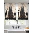 thumbnail image 3 of Vintage Forest Deer Semi Sheer Curtains 45 Inch Length 2 Panels Set, Rustic Country Wildlife Woodland Sheer Kitchen Curtain Privacy Voile Window Curtain for Living Room Bedroom Rod Pocket Drapes, 3 of 7