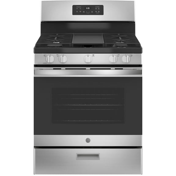 GE® 30" 5.0 cu. ft. Free-Standing Gas Range in Stainless Steel