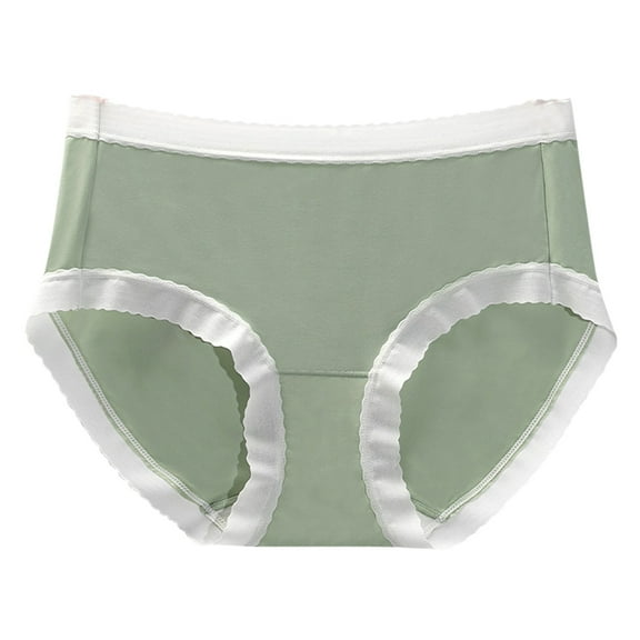 Sngxgn Women's Underwear Cotton Hipster Panties Low Rise Briefs Soft Strench Breathable Ladies Underwear(Green,L)