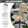 thumbnail image 5 of Renewold Rose Brown Office Chair Cover Removable Rotating Boss Chair Cover for Armrest Chairs Removable Swivel Chair Slipcover Stretchy Spandex Fabric Cover, L, 5 of 7