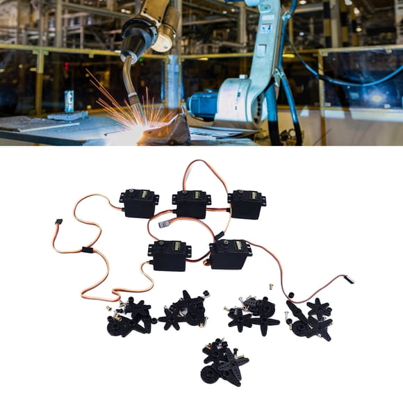 Plastic Gear Servo Motor, Stable Motion Control Servo Motor Kit 5 Sets 3-7.2V for Bipedal Robots