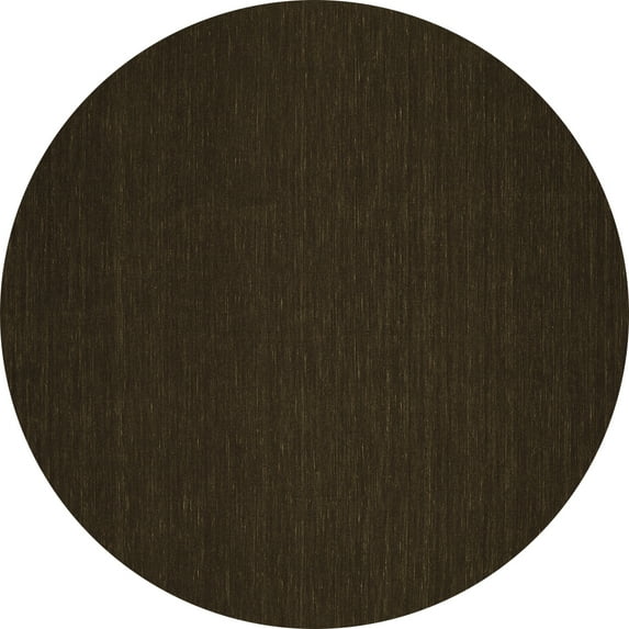 Ahgly Company Indoor Round Abstract Brown Contemporary Area Rugs, 4' Round