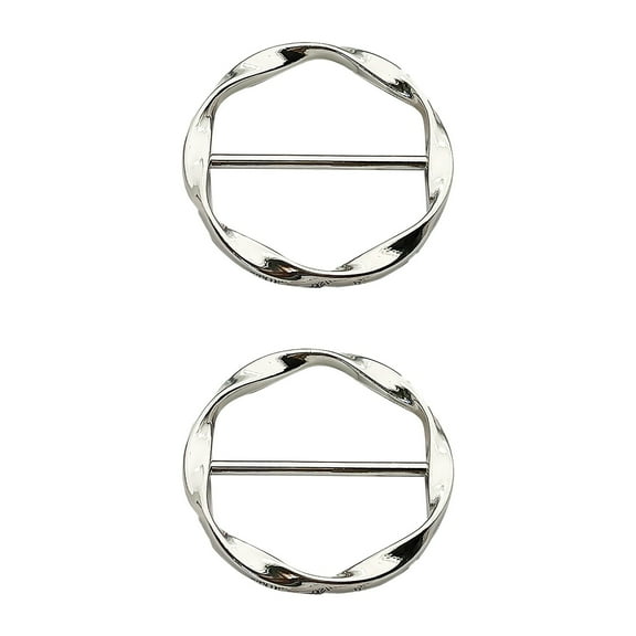 RUIQPGRT Fashion Metal Round Circle Clip Buckle Clothing Ring Wrap Holder Silk Scarf Ring 2pc for Summer Kitchen