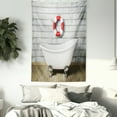 thumbnail image 3 of Vintage Tapestry, Bathtub in a Room Grunge Wall Classical Floral Foot Resting Sailor Nautical, Wall Hanging for Bedroom Living Room Dorm Decor, 40W X 60L Inches, White Red Gray, by Ambesonne, 3 of 5