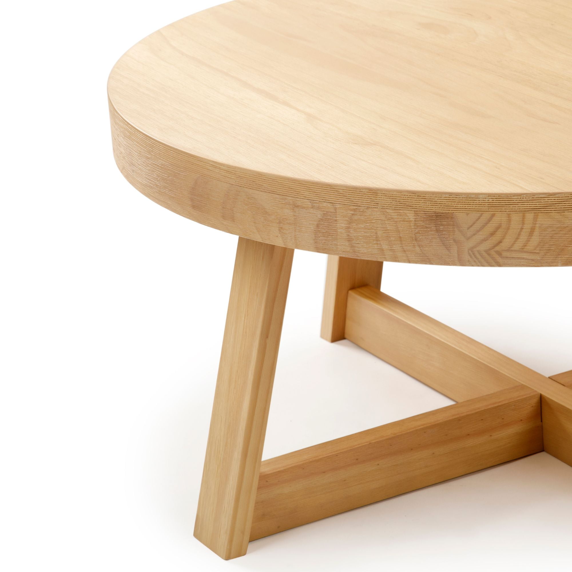 Plank+Beam Classic Solid Wood Round Coffee Table, 36" Farmhouse Table for Living Room