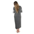 thumbnail image 2 of MeMoi Women's Colorblock Pocket Heathered Sweater Knit Lounger Gown - Womens - Female (Medium, Medium Gray), 2 of 4