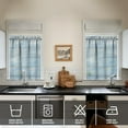 thumbnail image 2 of Vintage Teal Wood Grain Kitchen Curtains - Vintage Tier Cafe Curtains for Bathroom Living RV Rod Pocket Window Drapes 36 Inch 2 Panels Set 28"x36" Window Treatment Tiers, 2 of 4