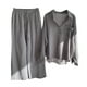 thumbnail image 1 of Primavera y verano de dos piezas que bloquean el color de un solo pecho camisa de solapa de manga larga pantalones cortos traje informal de moda suelta Pompotops qwe24916, 1 of 5