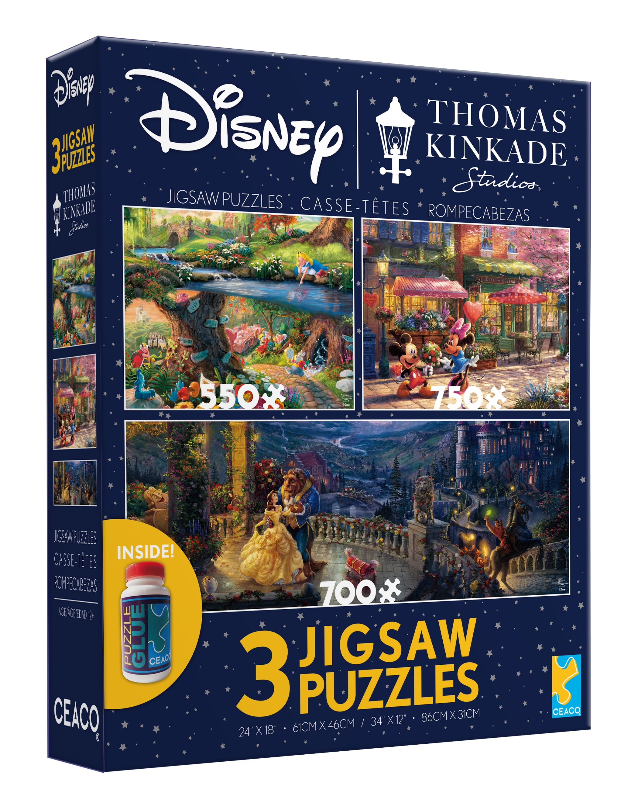 Ceaco 2903-3 Disney Thomas Kinkade Beauty and The Beast Castle 750 Pieces Puzzle for sale online 