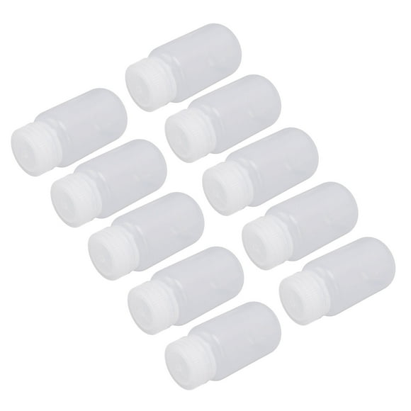 10Pcs Plastic Wide Mouth  Reagent Bottle for Liquid Sample Storage with Tight Seal Labelable to Distinguish Wide Application Applicable Scenario