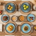 thumbnail image 3 of Malacasa Dinnerware Sets For 4, Stoneware Plates and Bowls Set, dinner set, Tableware Dishwasher Microwave Safe, Blue, 3 of 7