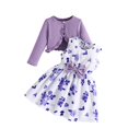 thumbnail image 2 of Cowsor Girls' Solid Color 2-Piece Set – Long Sleeve Top & Camisole Skirt (2-9Y), 2 of 7