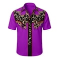thumbnail image 4 of xfsWaSs Western Cowboy Shirts For Men Casual Button Down Short Sleeve Shirt Floral Embroidered Festival Shirts Holiday Celebration Retro Party Tops, 4 of 4
