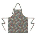 thumbnail image 2 of Gray Flower Skull Pattern Apron-Garden Aprons for Women with Pockets-Cotton Linen Waterproof Kitchen Cooking Gardening Aprons Adjustable for Kitchen,Cooking,BBQ and Salon 33x27 Inch, 2 of 7