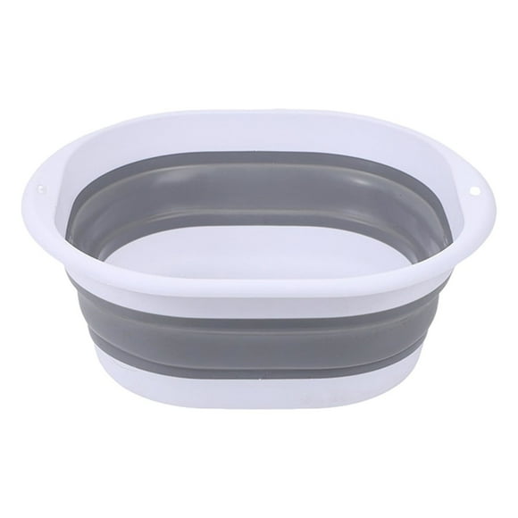 Large Collapsible Bucket for House Cleaning, Camping, and More, Space Saving, Multiuse Water Bucket for Cleaning Mop, Lightweight and Portable (Grey) 9.84x13.18x5.11"