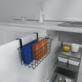 thumbnail image 2 of Cesta con gancho, cesta de almacenamiento de rejilla, organizador para puerta del gabinete, cesta colgante de alambre con gancho sobre la barandilla, gabinete de cocina debajo del fregadero, 2 of 4
