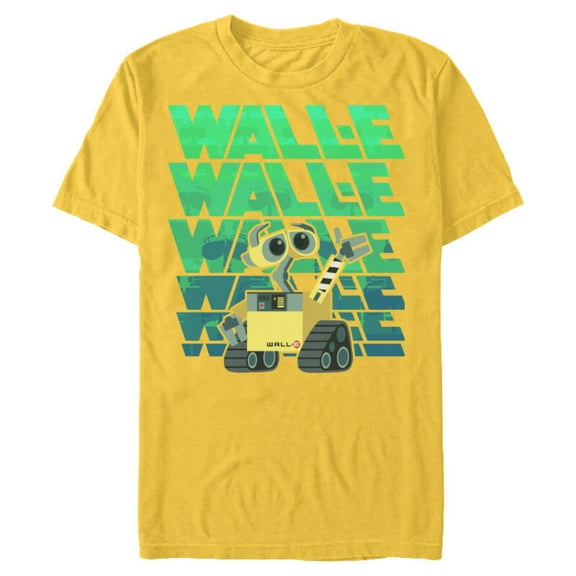 Disney PIXAR Wall-E Robot T-Shirt- Short Sleeve Blended T-Shirt for Adults - Customized-Yellow