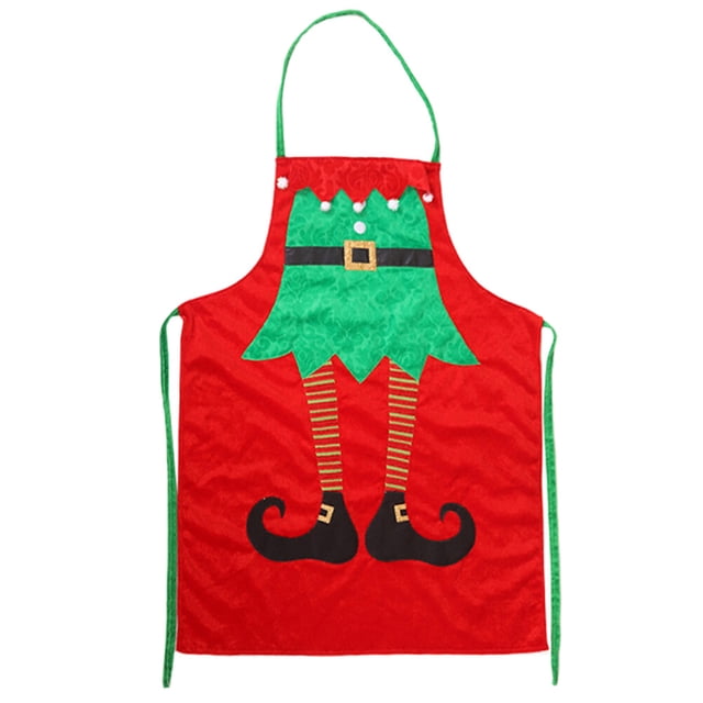 1 delantal navideño de cocina, divertido delantal sin mangas para servir, ideal para fiestas (elfo)