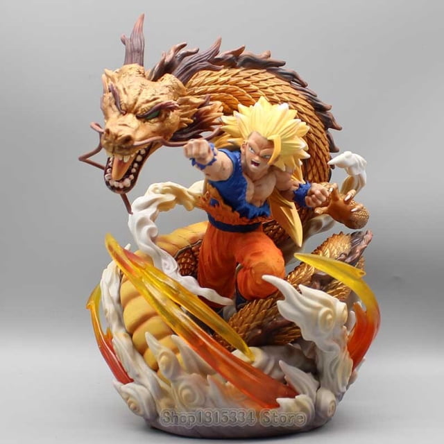 Figuras de acción de Dragon Ball, estatua de PVC de Goku, Super Saiyan TF, SSJ3, 30cm Fivean unisex