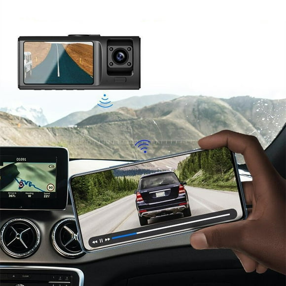 Dvkptbk Dash Cam with Wifi 1080P Fhd Car Driving Recorder Lens Dashboard Car Cameras HD Nightc Vision/G Sensor/Parking Monitor/Loop Recording Dash Cam Automobiles & Motorcycles