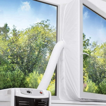 

300cm/118 Universal Window Seal for Portable Air Conditioner and Tumble Dryer Seal for AC Unit-Easy to Install-Sealing AC with Zip and Adhesive Fastener Works with Every Mobile Air-Conditioning
