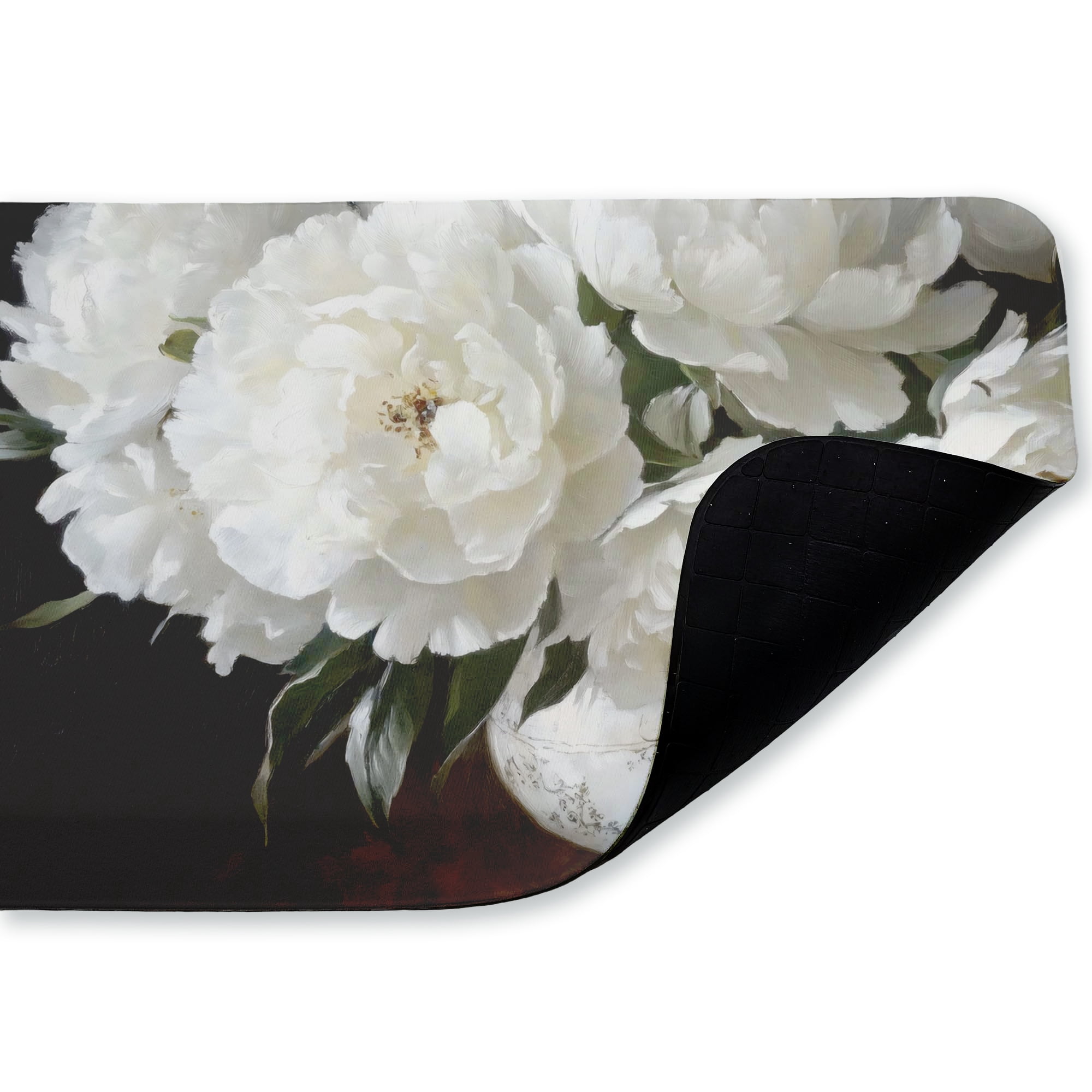 Stupell Industries White Flowers in China Vase Printed Anti-Fatigue Floor Mat, design by Petals Prints Design