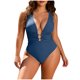 thumbnail image 1 of Trajes de Baño de Corte Alto para las Mujeres Correa sin Espalda Color Sólido con Cojín de Pecho Verano Inalámbrico, 1 of 7