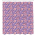 thumbnail image 3 of Ethnic Shower Curtain, Traditional Bohemian Paisley Pattern Ornamental Persian Psychedelic Folk, Fabric Bathroom Set with Hooks, 69W X 84L Inches Extra Long, Lavender Peach Cream, by Ambesonne, 3 of 3