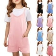 thumbnail image 3 of Ruyang Girls Rompers Wide Leg Shortalls Spaghetti Strap Jumpsuits Sleeveless Overalls Loose Short Rompers Wide Leg Jumpsuits, 3 of 8