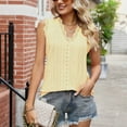 thumbnail image 2 of Timegard Womens Tank Tops Eyelet Lace V Neck Sleeveless Summer Beach Casual Loose Tops Solid Color, 2 of 5